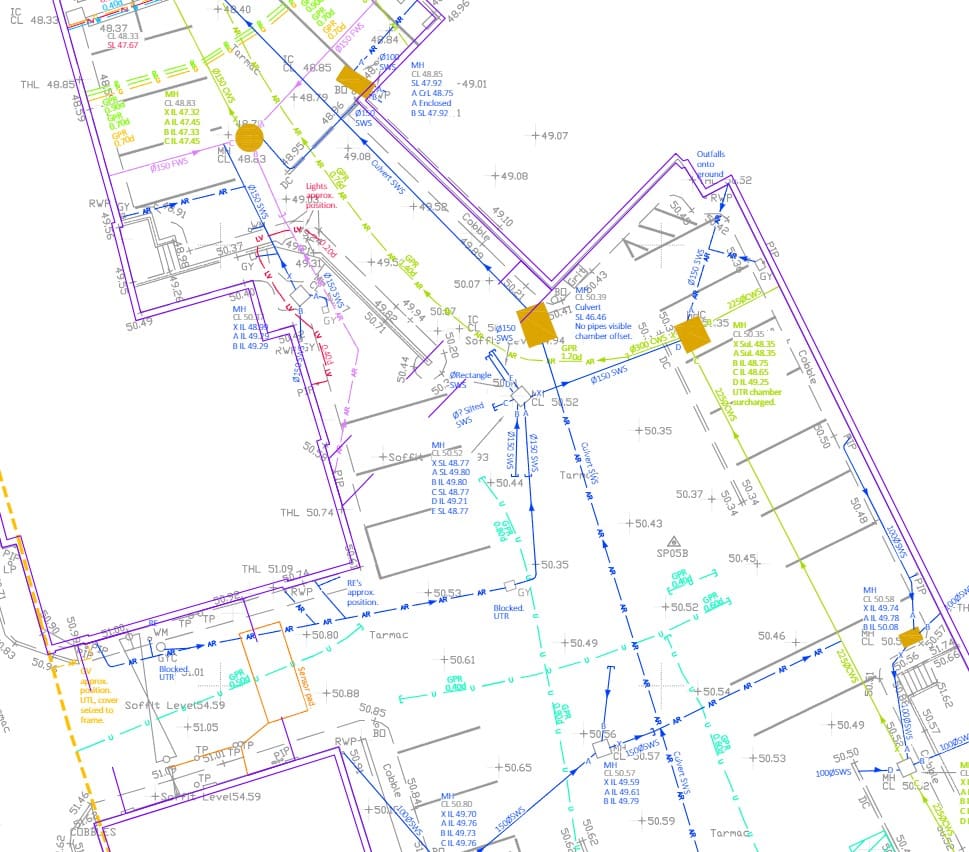 Image of a Typical Finished Utility Survey 