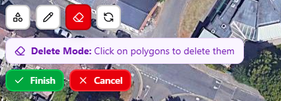 delete mode button Drone Survey Instant Quote Calculator