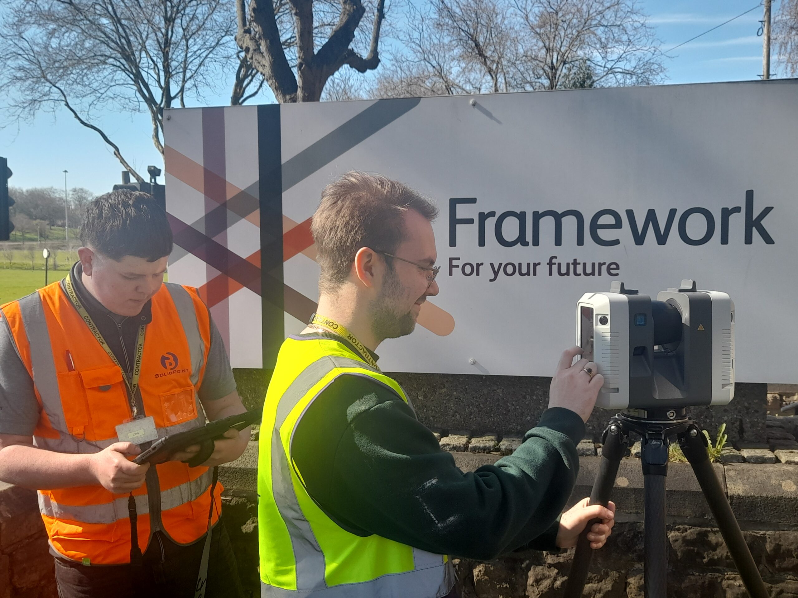 The team scanning on site for Framework Housing Association
