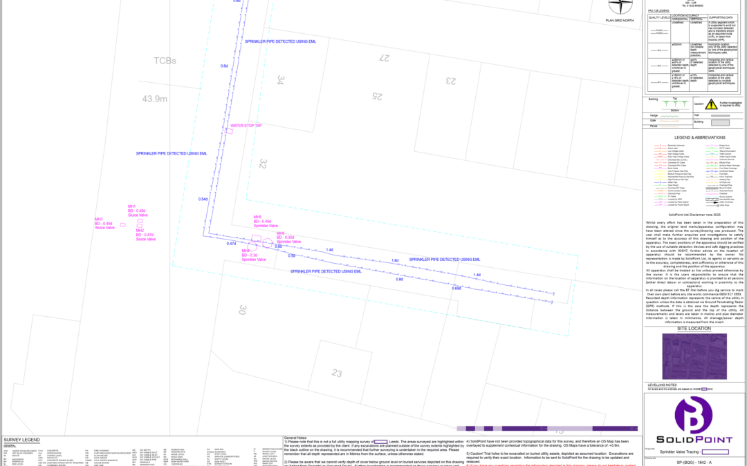 Underground Sprinkler Pipe Survey, Leeds