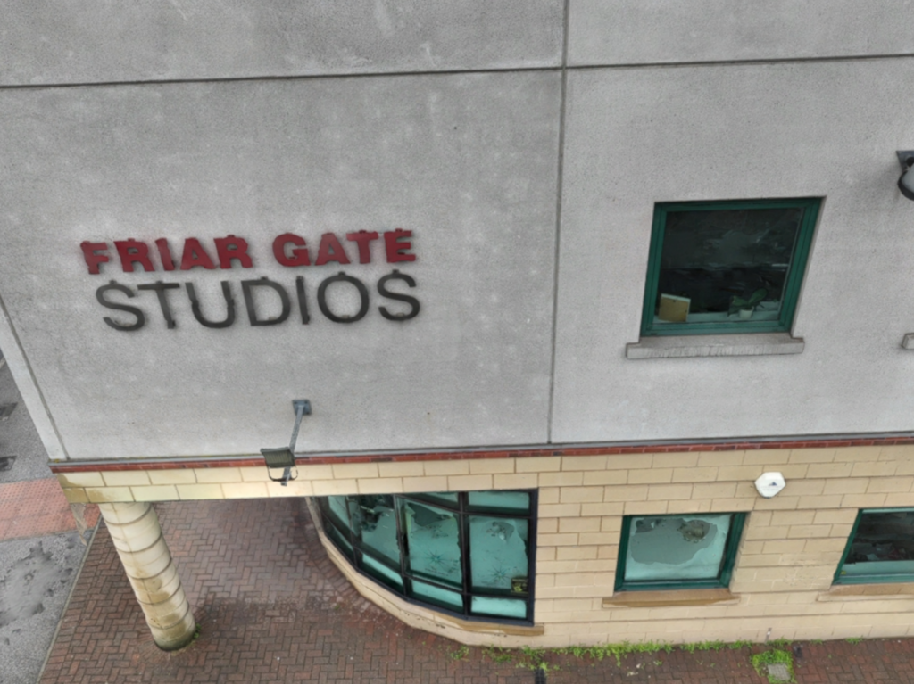 Friar Gate Studios Signage Extract from 3D drone model Friar Gate Studios, Derby - 3D Drone Survey