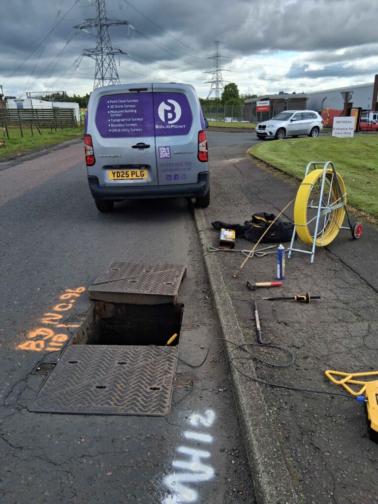SolidPoint Van in front of an ongoing GPR survey SolidPoint Van in front of an ongoing GPR survey