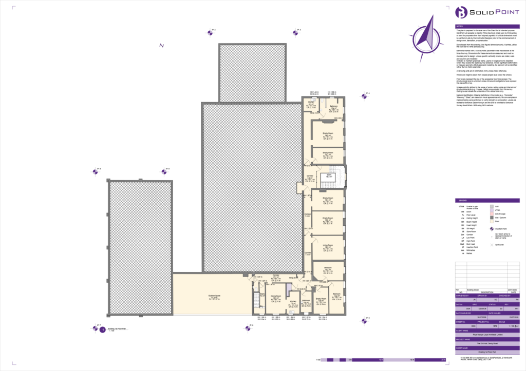 1879 The Drill Hall Derby Road Existing 1st Floor Plans The Drill Hall, Clay Cross - 2D Floor Plan Survey