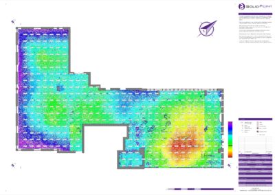 Rotherham College Eastwood Building Spot Levels of Floor Height with Level Map Home - 3D Laser Scanning Surveys