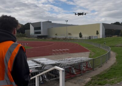 SolidPoint surveyor conducting a drone survey at Moorways Sports Village About Us SolidPoint surveyor conducting a drone survey at Moorways Sports Village About Us